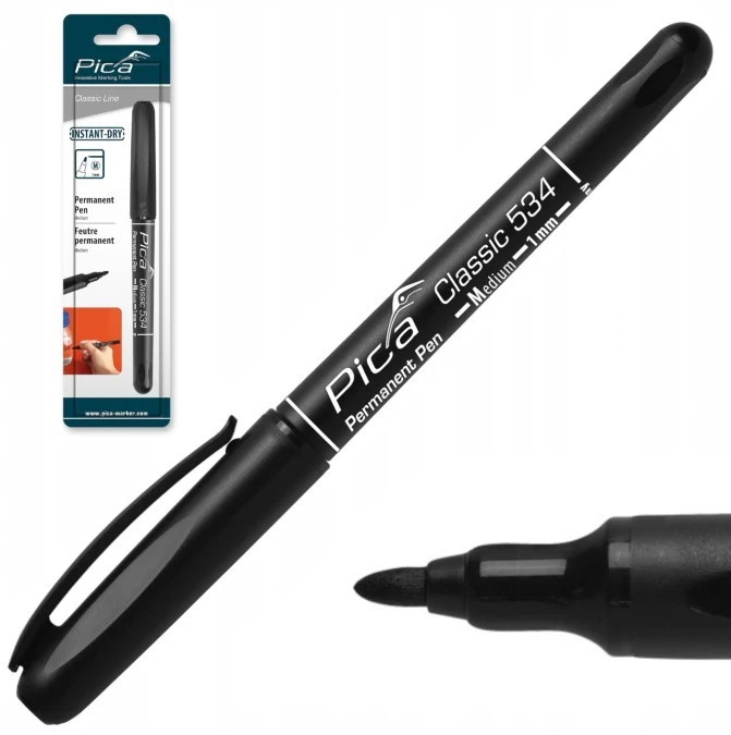 Marker permanentny precyzyjny czarny 1,0mm PICA Classic 534/46 - obrazek 1