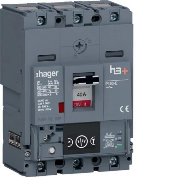 MCCB Wyłącznik mocy h3+ P160 3P 40A 70kA Energy HES040NC - obrazek 1