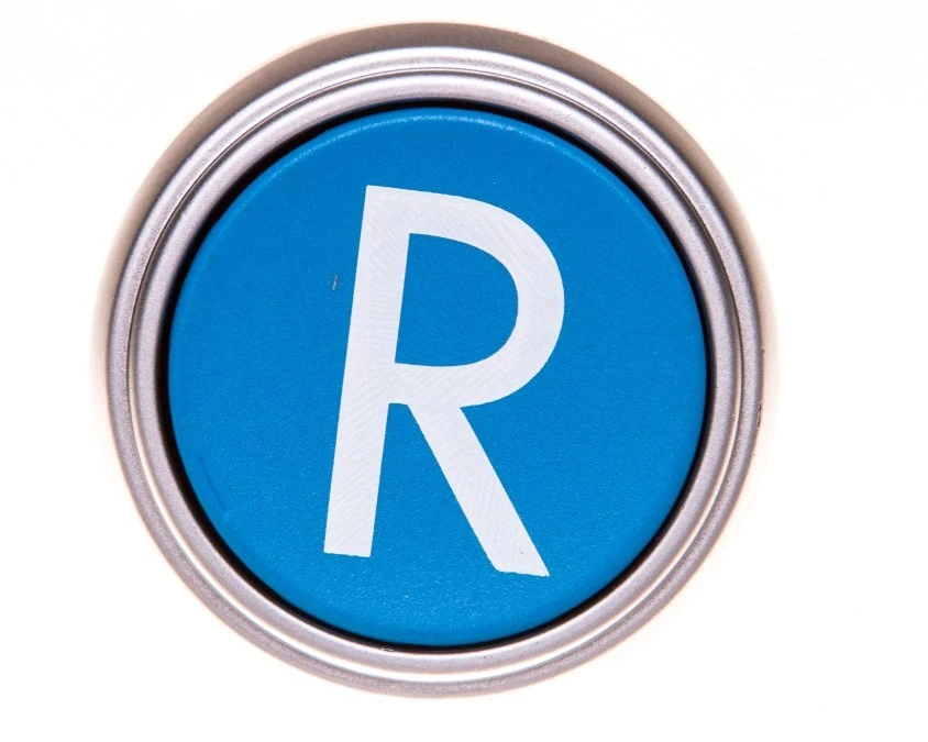 Napęd przycisku 22mm niebieski z samopowrotem bez adaptera symbol /R/ LPCB1176 - obrazek 2