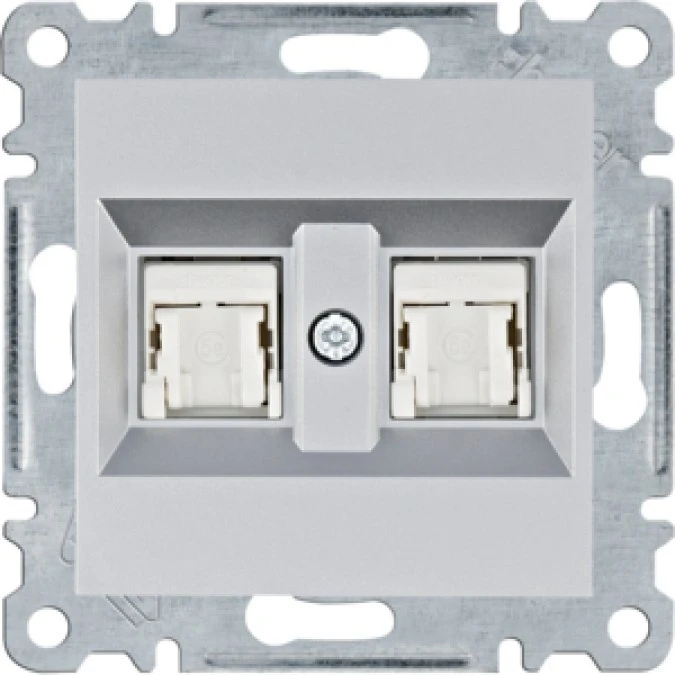Lumina Gniazdo komputerowe podwójne RJ45 kat.5e UTP srebrne WL2122