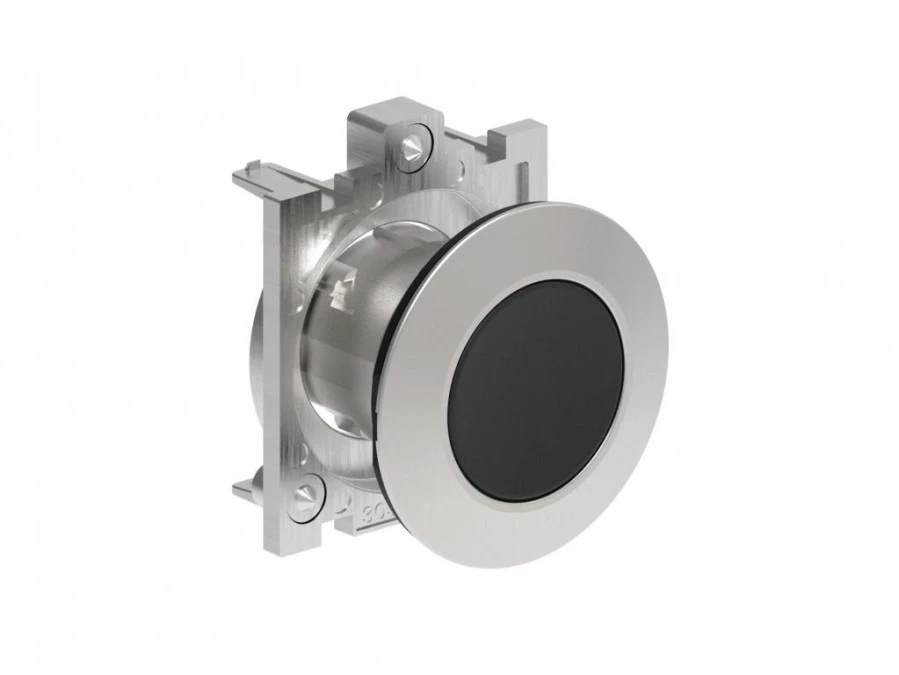Metalowy przycisk płaski fi30mm kryty samoczynny powrót Czarny LPFB102 - obrazek 1