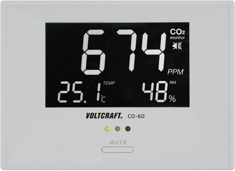Miernik dwutlenku węgla VOLTCRAFT CO‑60, 0 ‑ 3000 ppm 101300