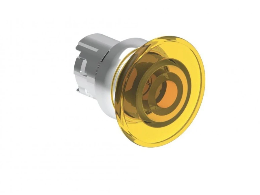 Metalowy przycisk podświetlany grzybkowy samoczynny powrót fi40mm Żółty LPSBL6145 - obrazek 1
