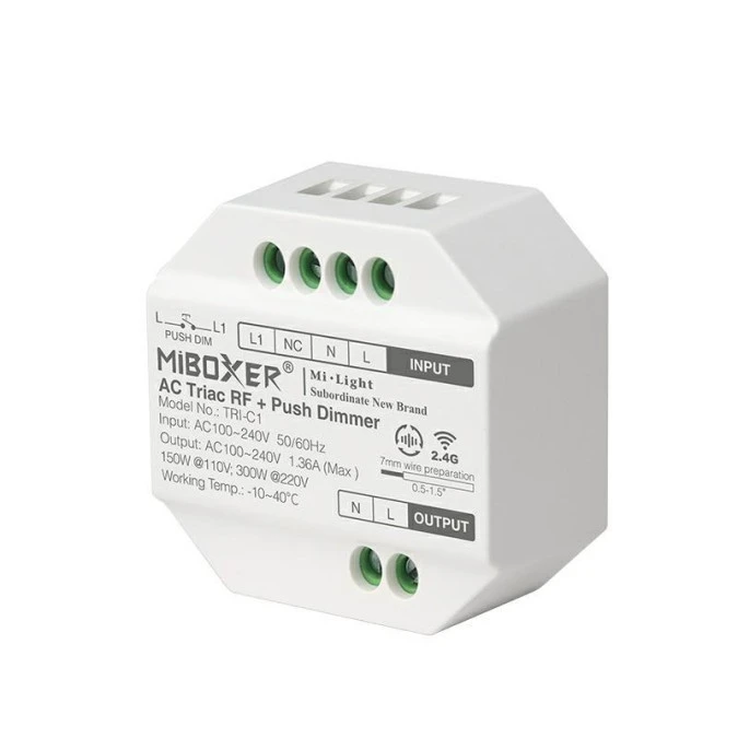 Mi‑light Ściemniacz LED odbiornik TRI‑C1 RF 230V 300W do żarówek led ściemnialnych do pilotów milight / miboxer - obrazek 1