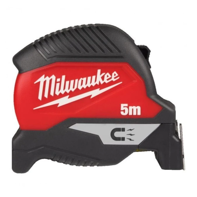 Miara zwijana metrówka 5m / 30mm MAGNETIC nylon czarno‑czerwona MILWAUKEE - obrazek 2