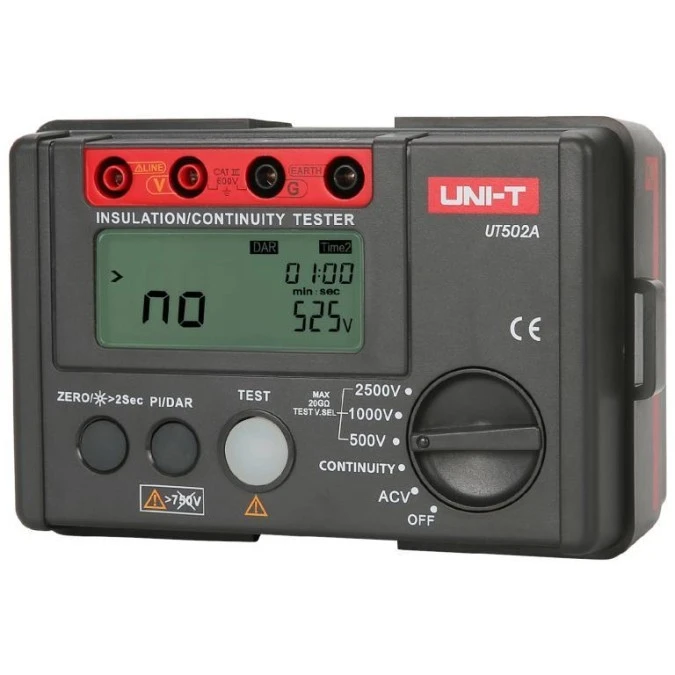 Miernik wielofunkcyjny z pomiarem rezystancji izolacji tester cyfrowy LCD do instalacji elektrycznych UNI‑T UT‑502A - obrazek 1