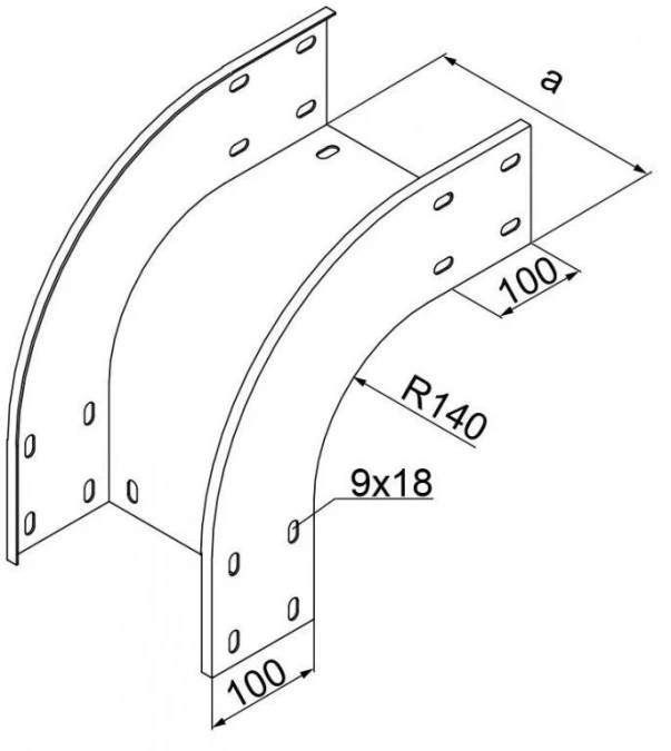 Łuk korytka 90 stopni LZZC200H100 311520 - obrazek 2