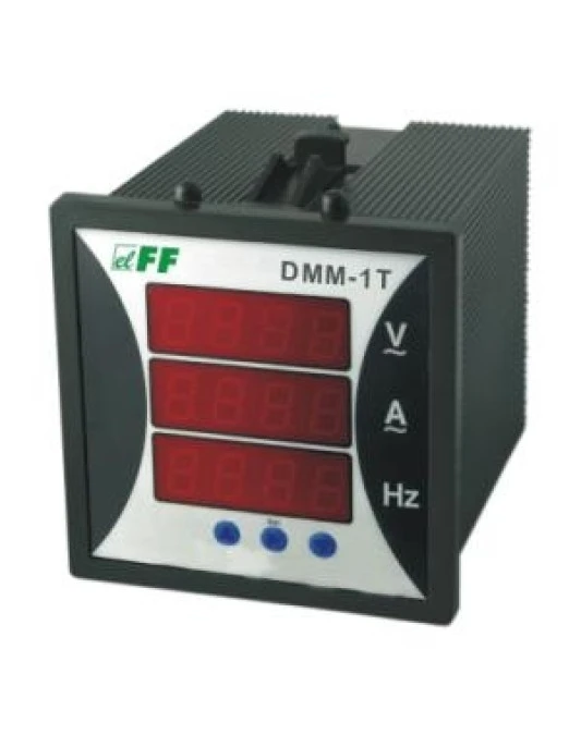 Miernik parametrów sieci 1‑fazowy 12‑400V AC 1‑9000/5A 10‑100Hz cyfrowy tablicowy 96x96mm DMM‑1T - obrazek 1