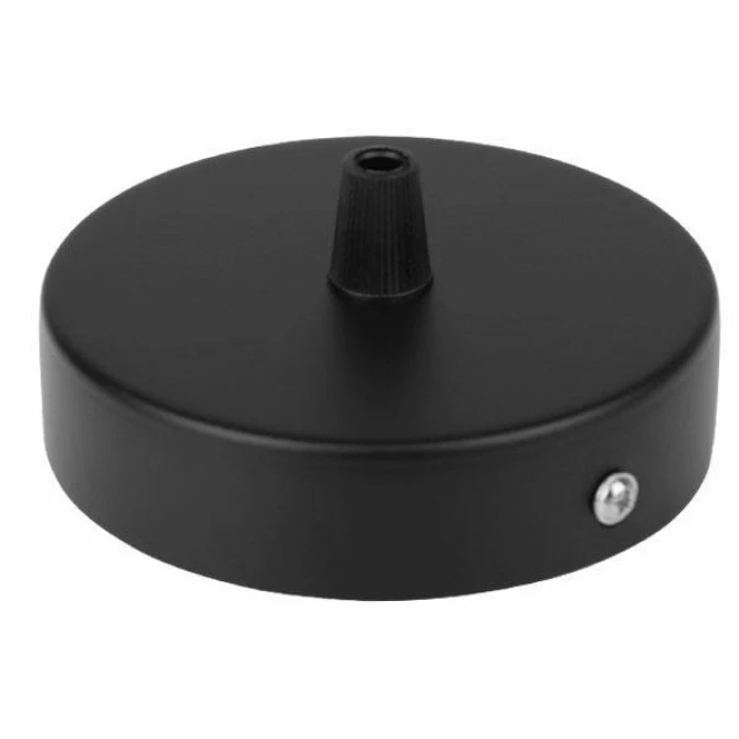 Maskownica do sufitu 80x25mm czarna do kabla w oplocie i lamp metalowa podsufitka - obrazek 1