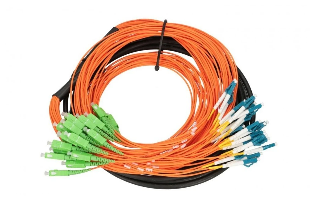 multipatchcord SM 24F 7M, rozszycie 1m Extralink SC/APC‑LC/PC - obrazek 1