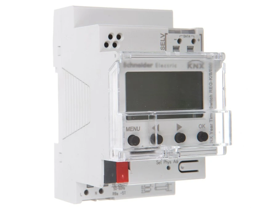 Merten KNX Zegar sterujący cyfrowy roczny ośmiokanałowy REG‑K/8/800 MTN6606‑0008 - obrazek 1