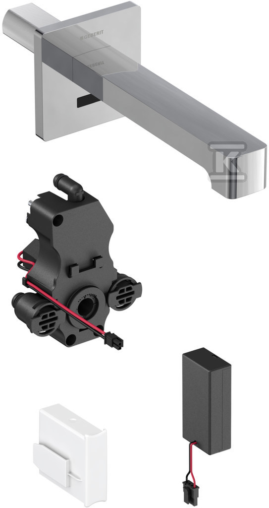 Bateria umywalkowa Brenta, ścienna, zasilanie bateryjne, do podtynkowej skrzynki funkcyjnej, bez mieszacza, L17, chrom 116.273.21.1 - obrazek 1