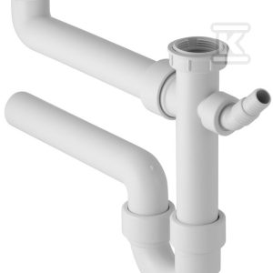 Zlewozmywakowy zestaw odpływowy, biały R 1 1/2″x50mm 152.715.11.1 Zlewozmywakowy zestaw odpływowy, biały R 1 1/2″x50mm 152.715.11.1