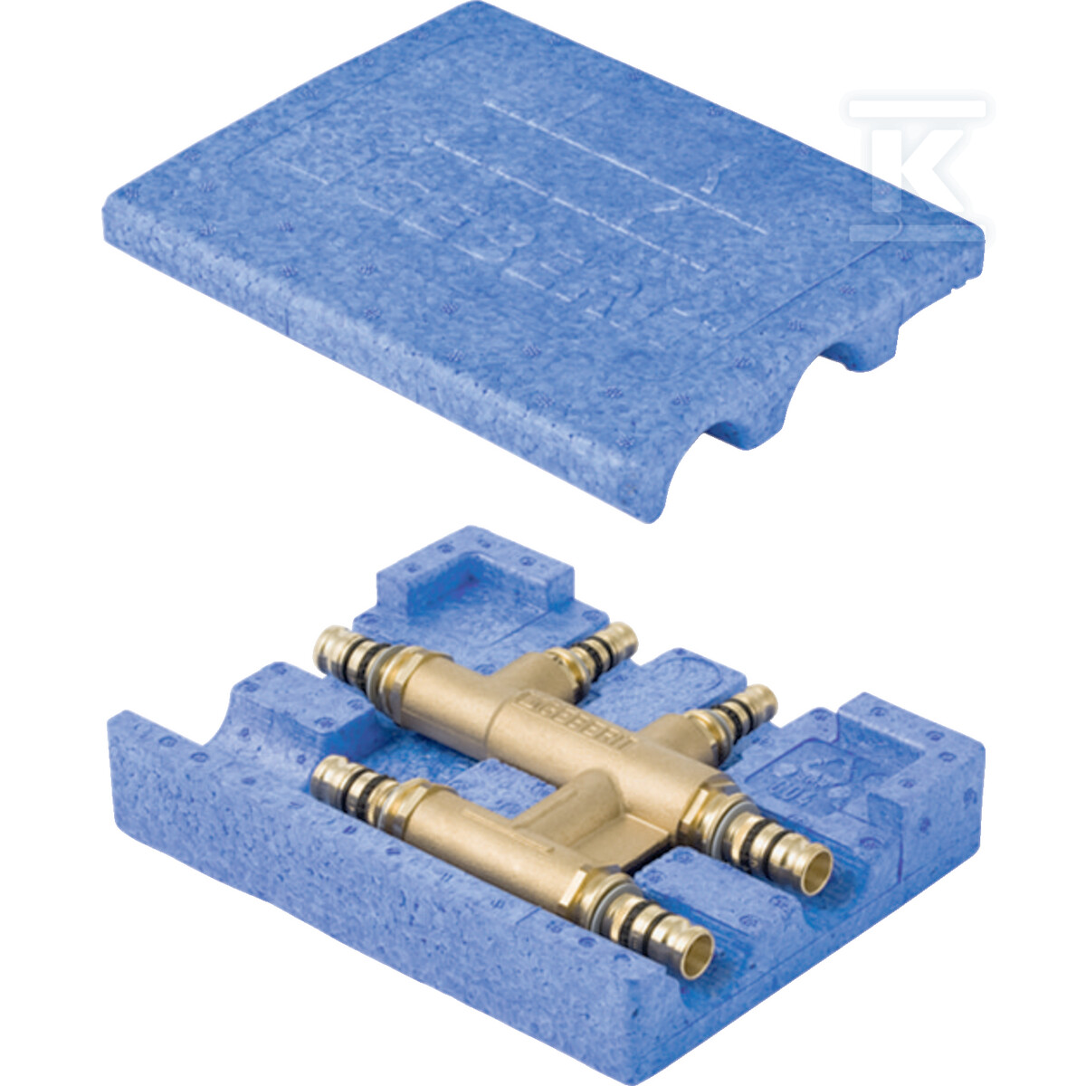 Trójnik krzyżakowy Geberit Mepla ze osłoną izolacyjną: CW617N, d=20mm, d1=20mm, d2=20mm 612.319.00.5 - obrazek 1