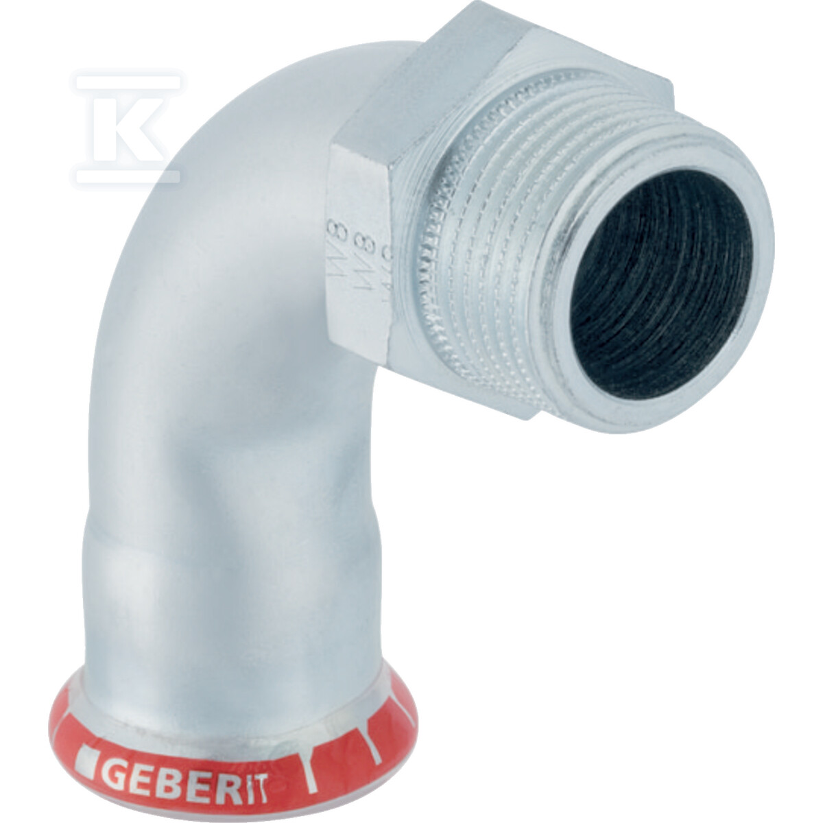 Kolano przejściowe Geberit Mapress C-Stahl 90° z gwintem zewnętrznym: d=15mm, R=3/8