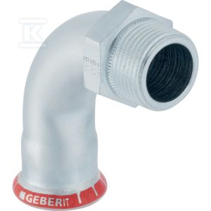 Kolano przejściowe Geberit Mapress C-Stahl 90° z gwintem zewnętrznym: d=15mm, R=1/2” 20503