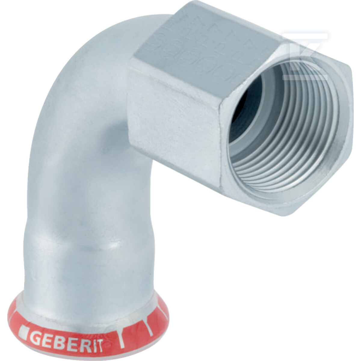 Kolano przejściowe Geberit Mapress C-Stahl 90° z gwintem wewnętrznym: d=18mm, Rp=1/2
