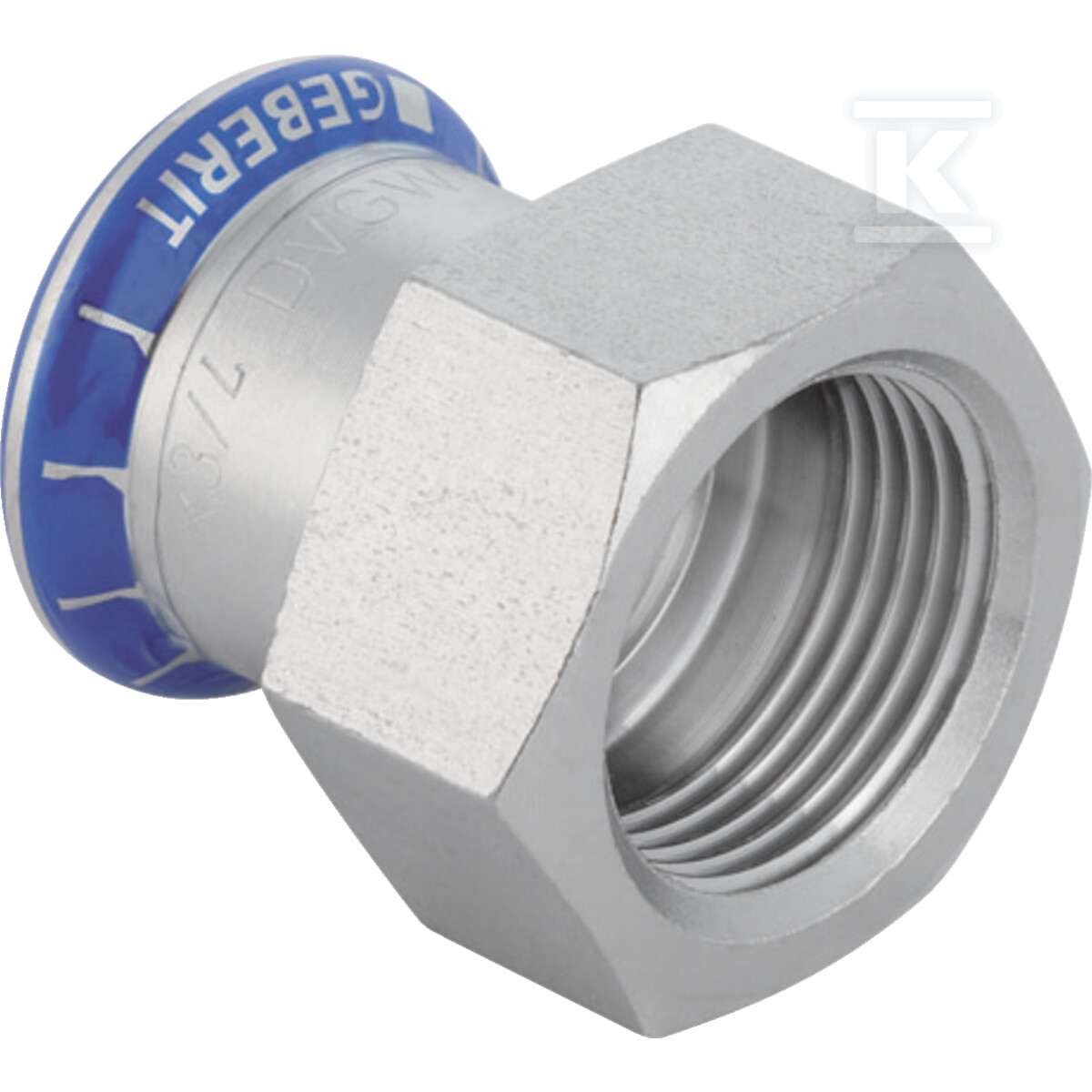 Złączka przejściowa Geberit Mapress Edelstahl z gwintem wewnętrznym: d=54mm, Rp=1 1/2