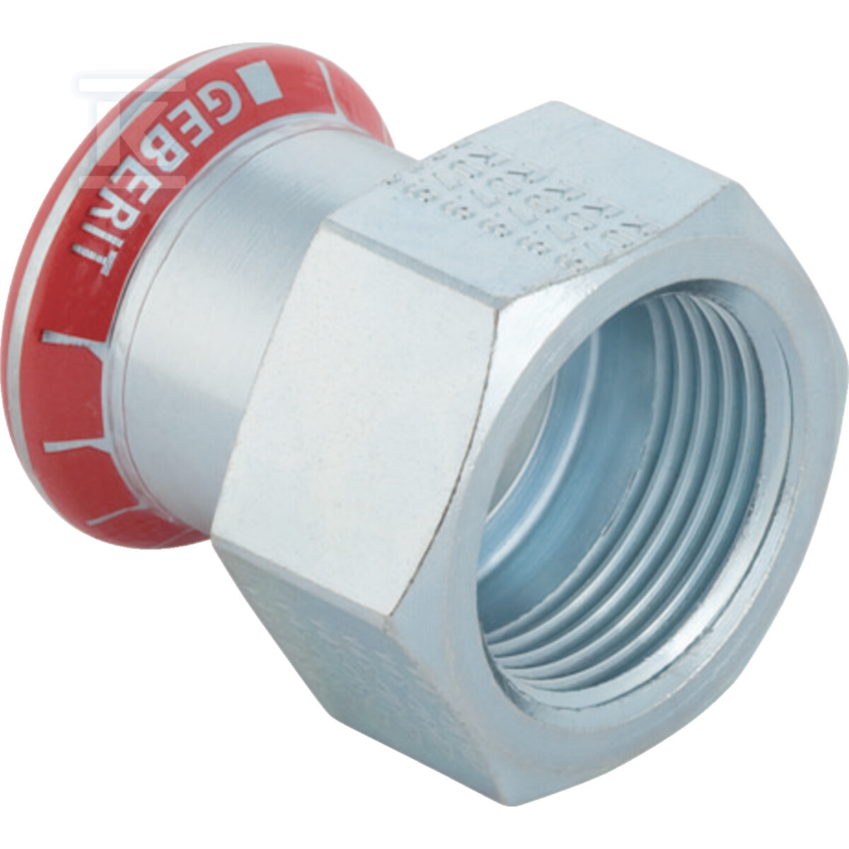 Złączka przejściowa z gwintem wewnętrznym Geberit Mapress C-Stahl (FKM niebieski): d=54mm, Rp=2
