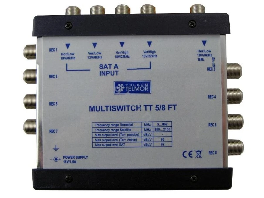 Multiswitch Telmor‑Telmor TT 5/8 FT końcowy z zasilaczem - obrazek 1