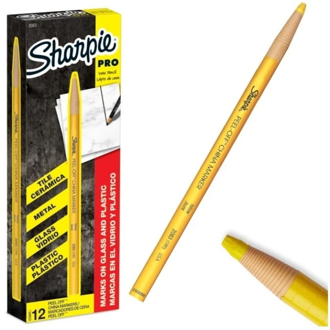 Marker woskowy Dermatograf 2,0mm żółty Sharpie China - obrazek 1
