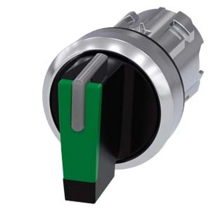 Napęd przełącznika 3 położeniowy I‑OII 22mm zielony podświetlany stabilny/niestabilny metal mat IP69k Sirius ACT 3SU1052‑2BN40 - obrazek 3