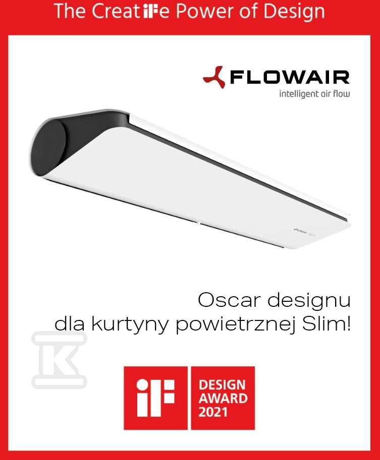 Kurtyna drzwiowa elektryczna SLIM E-100 biała (RAL9003) 1,0 m 5,0kW 56132 - obrazek 1