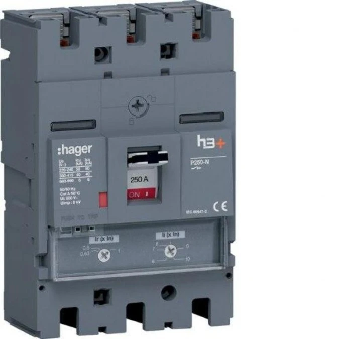 MCCB Wyłącznik mocy h3+ P250 3P 250A 40kA TM HNT250DR - obrazek 1