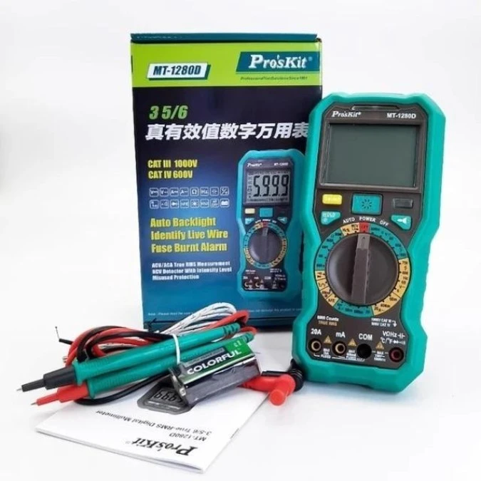 Miernik uniwersalny True RMS 3 5/6 z funkcją NCV i jednobiegunową detekcją fazy MT‑1280D - obrazek 1