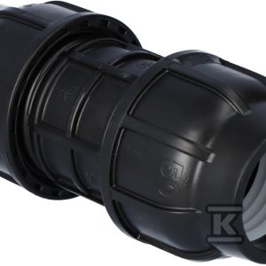 Złączka zaciskowa PP 50×50 PN16, do rur PE, kolor czarny 130250