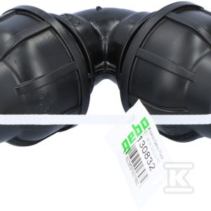 Kolano zaciskowe PP 90st. 32×32 PN16, do rur PE, kolor czarny 130832
