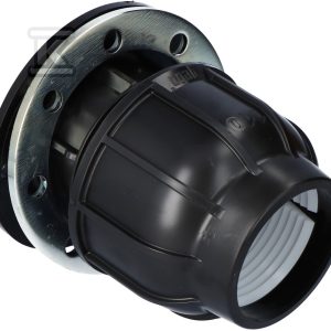 Kryza zaciskowa PP 110×4″ DN100, PN10/PN16 z kołnierzem, do rur PE, kolor czarny 1362110100