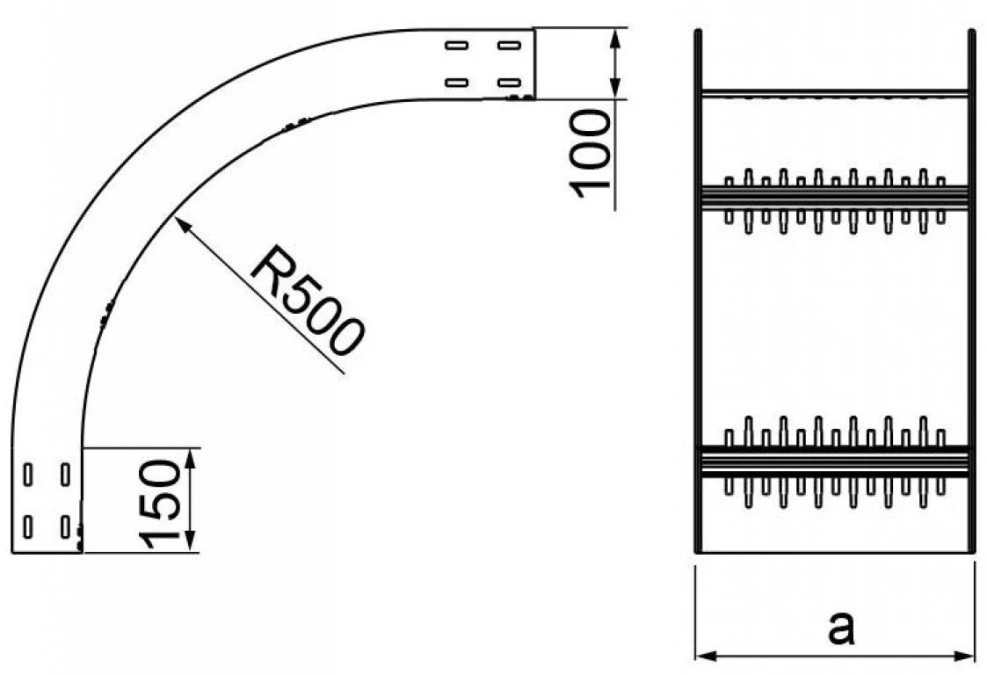 Łuk zewnętrzny korytka 90 stopni 400x100mm LZKSC400H100 N 221242 - obrazek 1