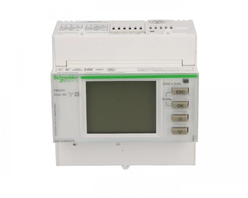 Miernik parametrów sieci z Modbus RS485 2we/2wy cyfrowe na szynę DIN METSEPM3255