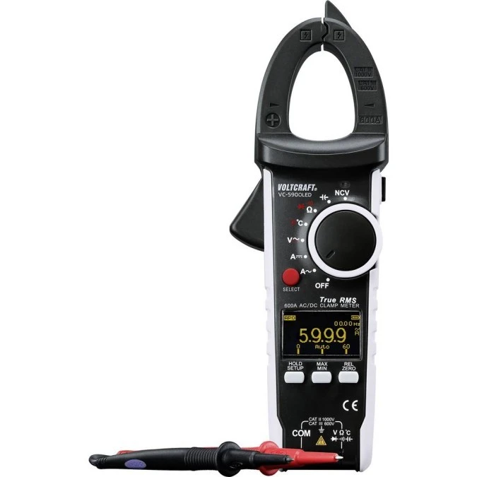 Miernik cęgowy cyfrowy VOLTCRAFT VC‑590OLED, wyświetlacz OLED, CAT III 600 V, CAT II 1000 V 1181861 - obrazek 1