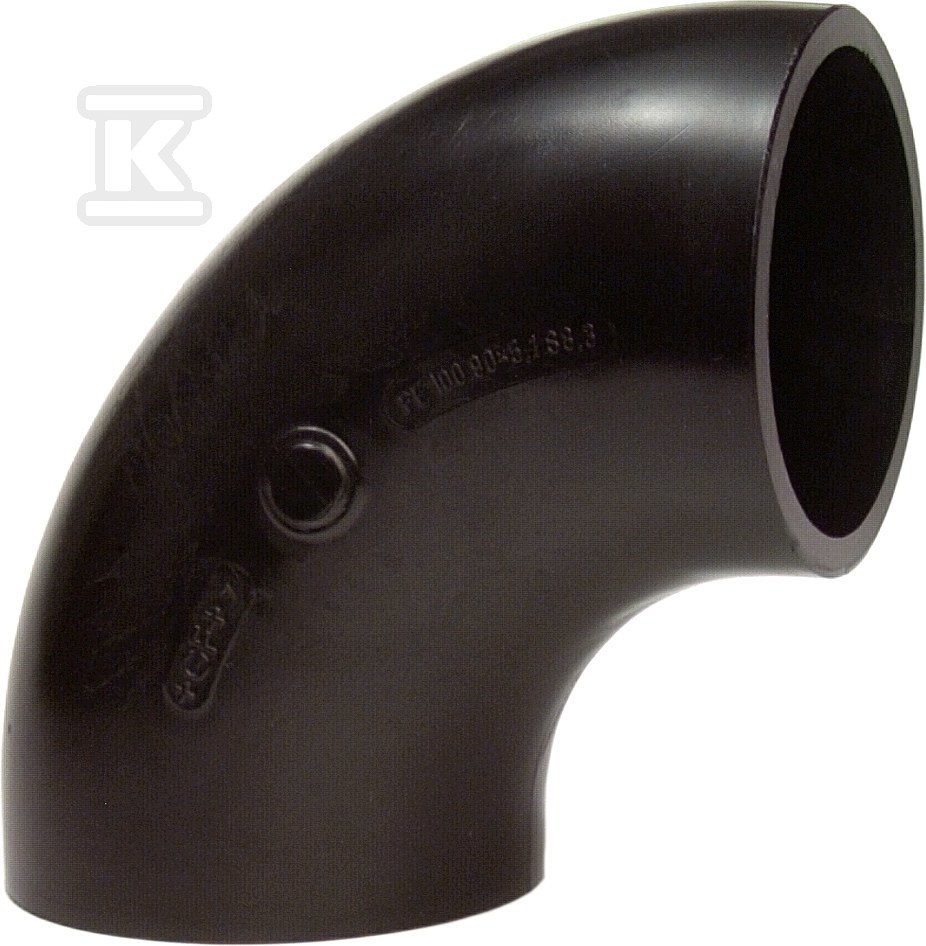 Łuk doczołowy krótki 90ST.d125 PE100, SDR11, PN10 gaz/PN16 woda 753018715 - obrazek 1