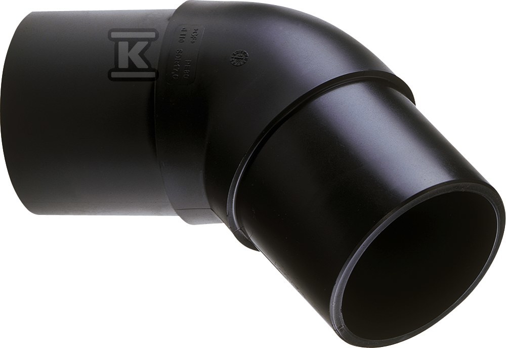 Kolano doczołowe długie 45ST.d20 PE100, SDR11, PN10 gaz/PN16 woda 753151006 - obrazek 1