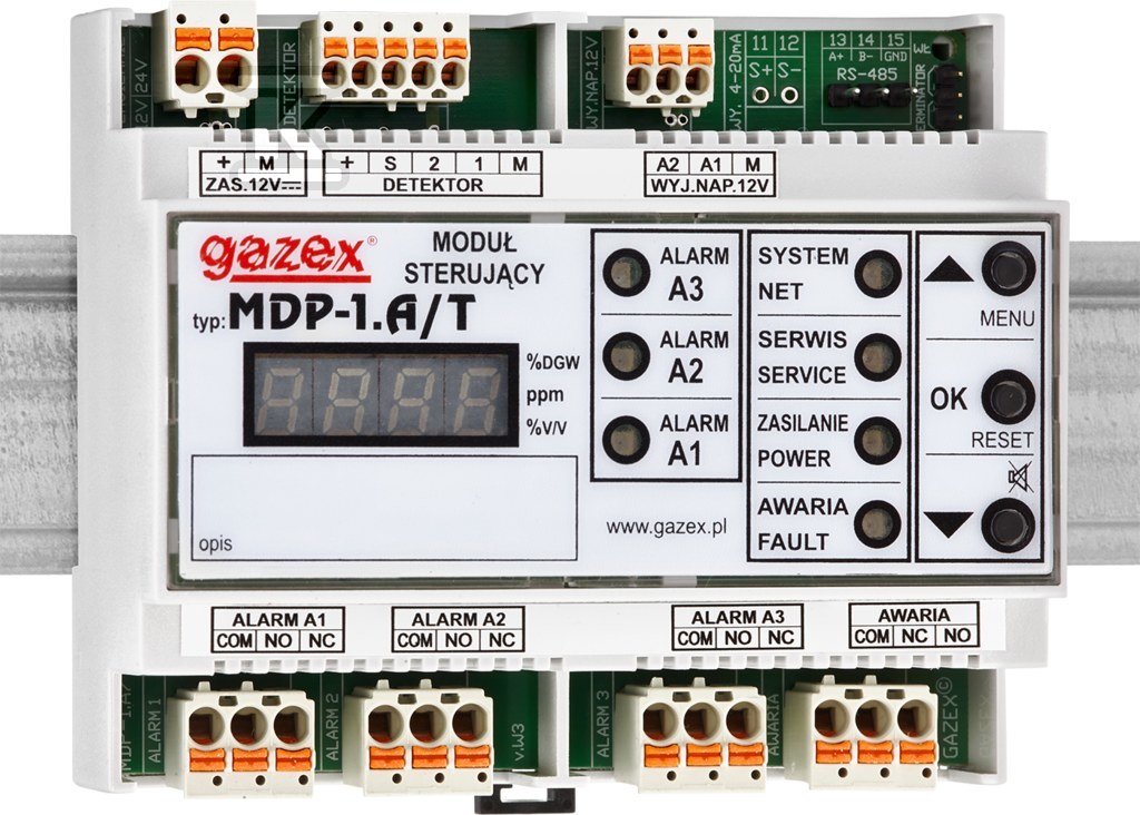 Moduł sterujący MDP-1.A/TM/420 1 wej., zasilanie 12V, wyj 4-20mA, port RS-485, na szynę TS35 - obrazek 1