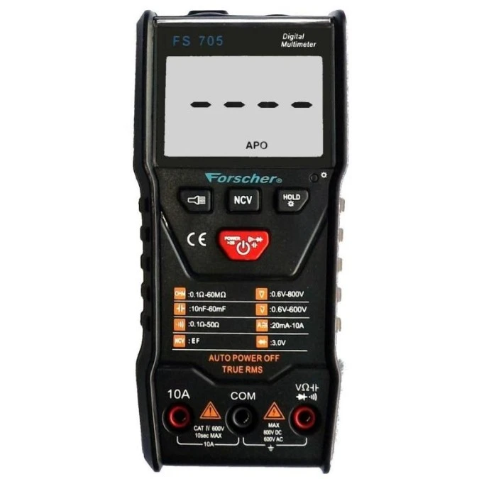 Miernik uniwersalny z pomiarem True RMS multimetr cyfrowy z wyświetlaczem LCD FORSCHER FS705 - obrazek 2