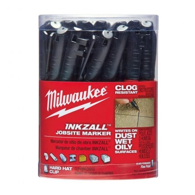 Marker budowlany czarny 1mm 36 szt. INKZALL MILWAUKEE 48‑22‑3100 - obrazek 1