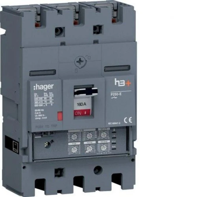 MCCB Wyłącznik mocy h3+ P250 3P 160A 70kA LSI HET160JR - obrazek 1