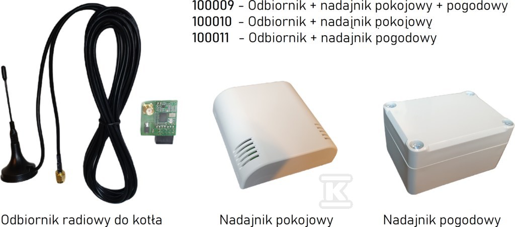 Pakiet sterowania radiowego do kotłów Elterm - 2x nadajnik + odbiornik 100009 - obrazek 1