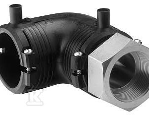 Kolano elektrooporowe 90ST./przejście PE-stal nierdzewna z gwintem wewnętrznym GW, d20x1/2″ PE100, SDR11, PN10 gaz/PN16 woda 724100256 Kolano elektrooporowe 90ST./przejście PE-stal nierdzewna z gwintem wewnętrznym GW, d20x1/2″ PE100, SDR11, PN10 gaz/PN16 woda 724100256