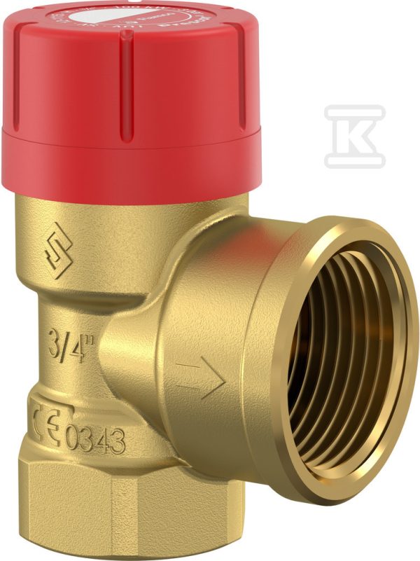 Zawór bezpieczeństwa do instalacji centralnego ogrzewania PRESCOR, przyłącze GW 3/4 cala, 3 bar 27024