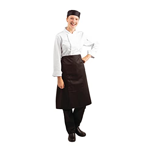 Regularny fartuch bistro bawełna czarny szefów kuchni gastronomiczna gotowanie rzemiosło