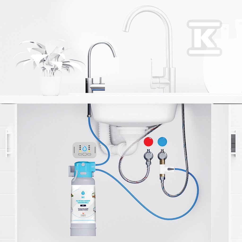 System filtrujący Dafi FLOW Comfort D1 + kran do wody filtrowanej ALTO chrom F.FR.FIL.POD.Z.REG.B - obrazek 1