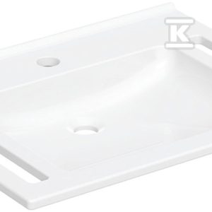 Umywalka Publica 70×55 cm, z wycięciami, narożna konstrukcja łazienka bez barier 402170016