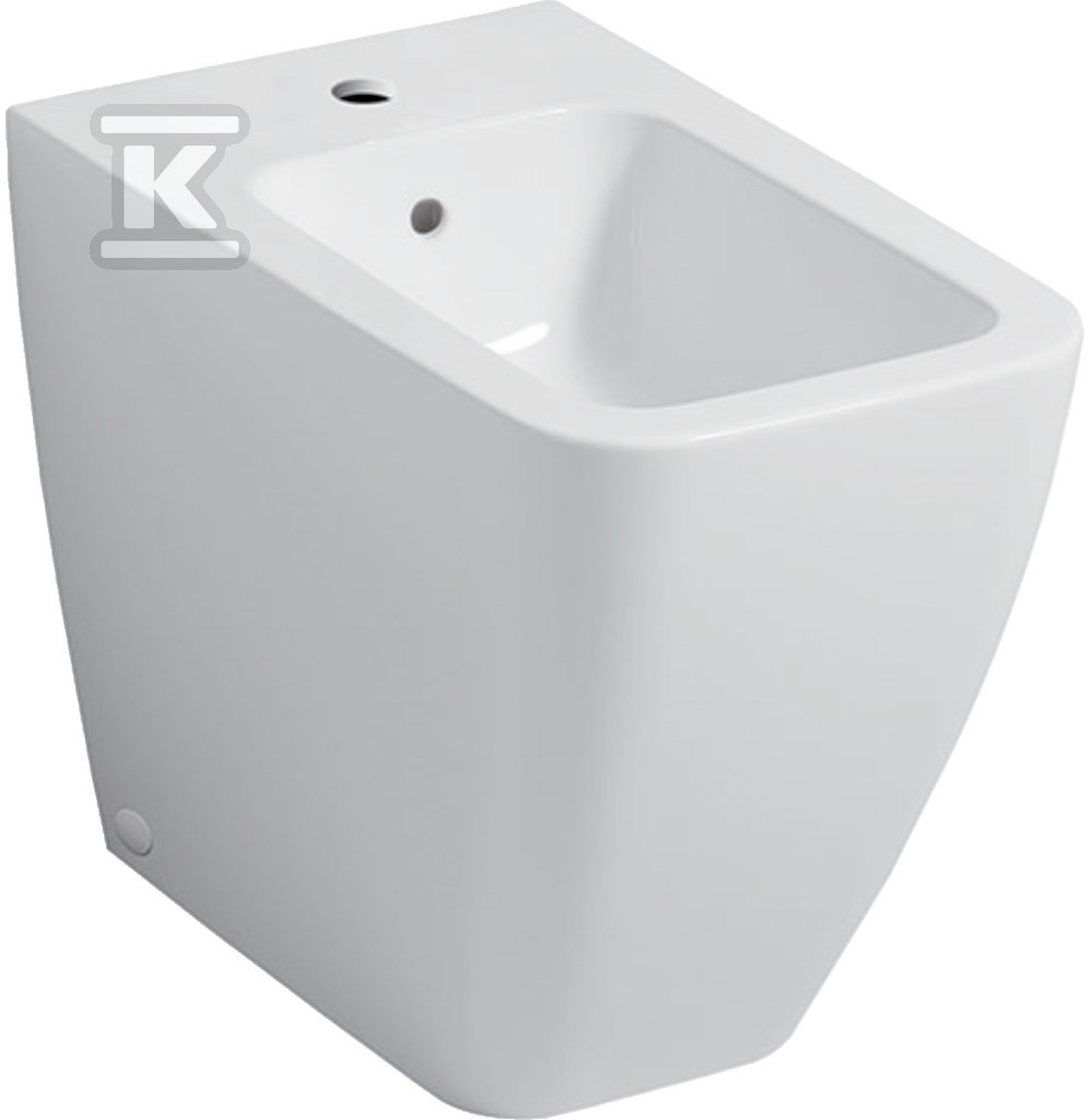 Bidet stojący iCon Square, B35.5 cm, H40 cm, T56 cm, przylegający do ściany, ukryte mocowania, z przelewem, z otworem na baterię, KeraTect 231950600 - obrazek 1