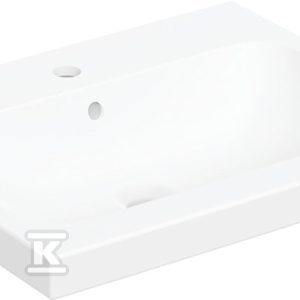 Umywalka iCon Light stawiana na blat 60 cm z otworem na środku z przelewem Biały-alpin / Matowy 501.847.JT.1 Umywalka iCon Light stawiana na blat 60 cm z otworem na środku z przelewem Biały-alpin / Matowy 501.847.JT.1