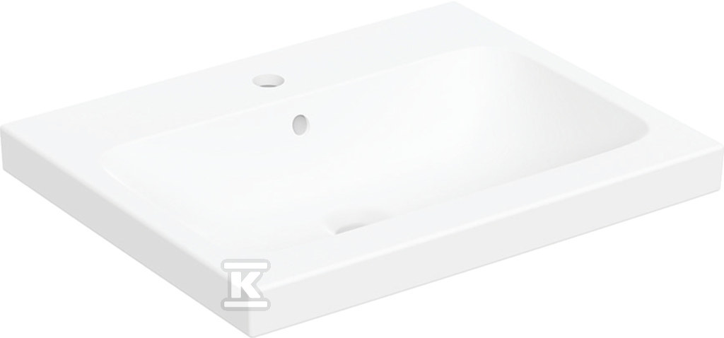 Umywalka iCon Light stawiana na blat 60 cm z otworem na środku z przelewem Biały-alpin / Matowy 501.847.JT.1 - obrazek 1
